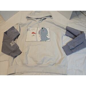 Dinosaur Hoodie Blue In Love Cute Monsters Sz M Cotton Dragon Unicorn Pockets